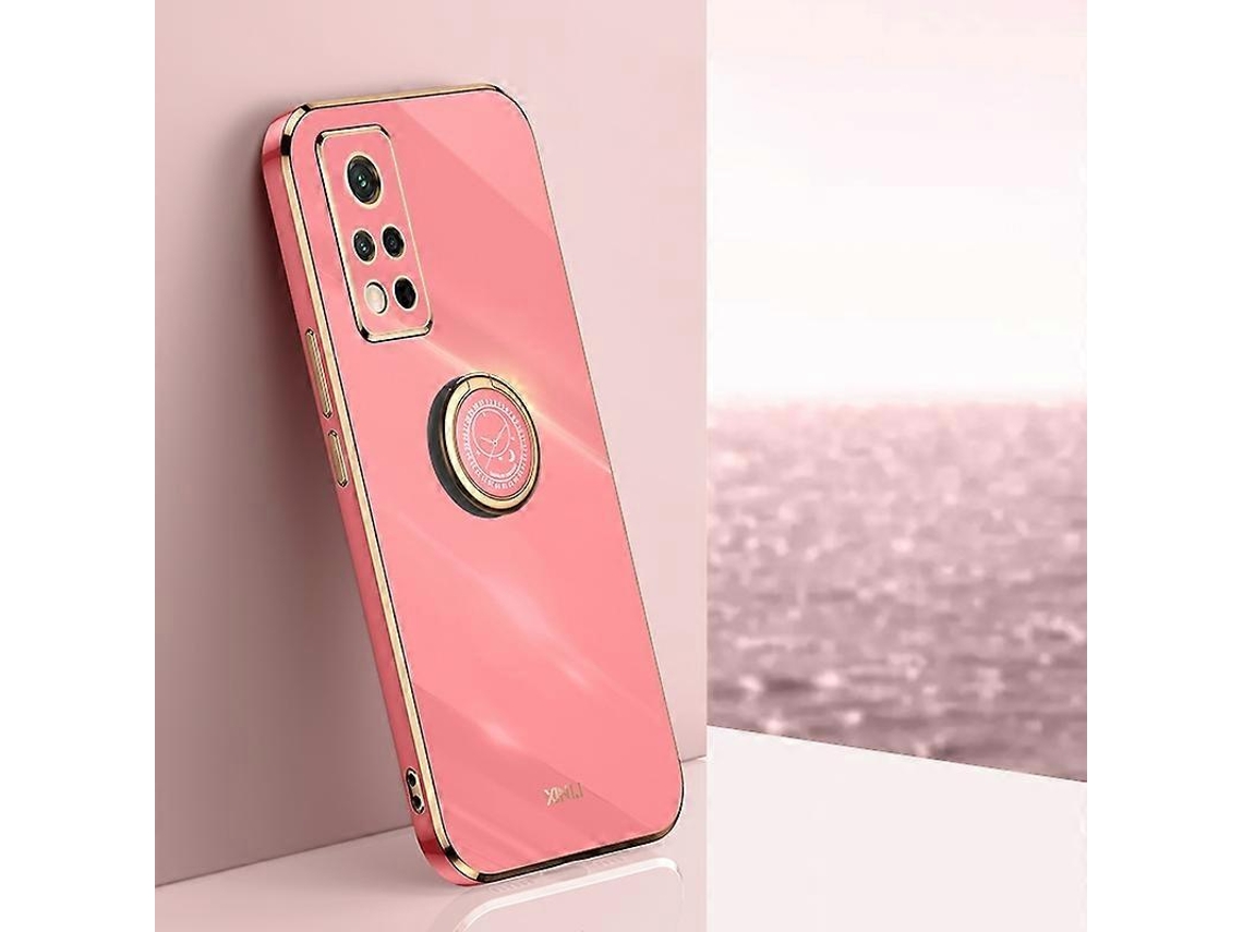 Capa Para Celular Xinli Straight Edge 6d Electroplate Tpu Com Suporte De Anel Para Honor V40 5g