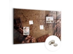 Quadro De Vidro Magnético Ardósia Chocolate Para O Quarto Das Crianças Espelharte (90x60 Cm)