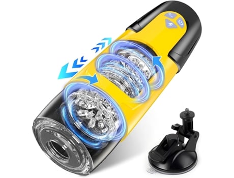 Copo Masturbador Automático Com 7 Modos De Empurrão E Rotação, Cona De Bolso Com Base De Sucção Para Sexo Masculino Solo