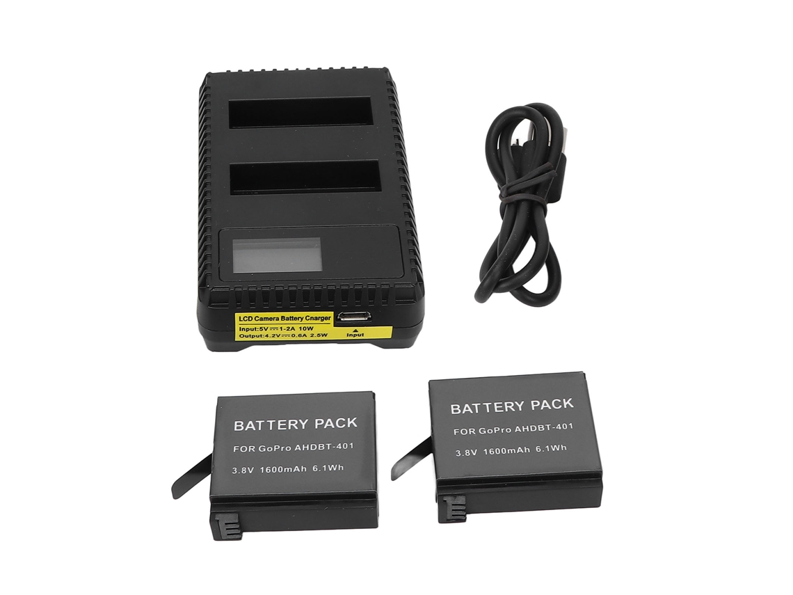 Carregador de Bateria de Câmera EOOCOO com slot duplo e LCD