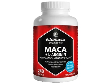 VITAMAZE Maca L-Arginina Vitaminas Zinco 240 Cápsulas