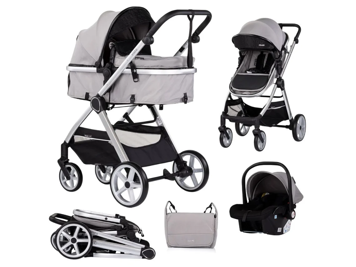 Carrinho De Bebé 3 Em 1 Vista De Chipolino Até 22 Kg - Cloud Grey