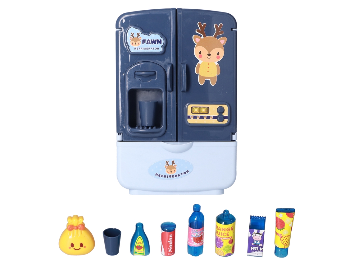 Ats refrigerador de Brinquedo para Crianças com Acessórios Adoráveis, Tamanho Apropriado, Cultiva Interesse e Habilidades Práticas, Cor Azul