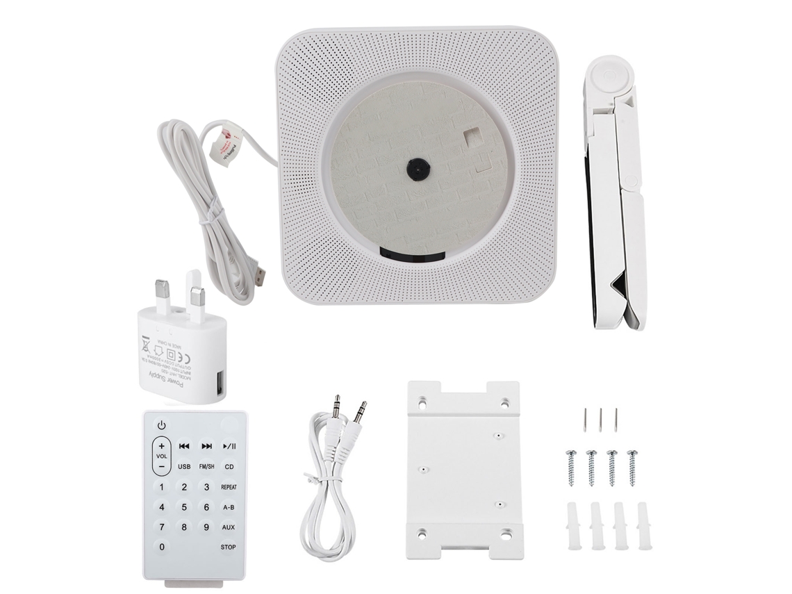 Aetheria reprodutor de Cd Mp3 com Bluetooth Controle Remoto Rádio Fm e Suporte a Usb Montagem em Parede