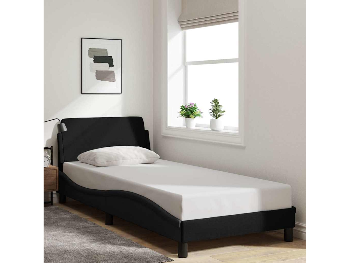 Vidaxl Estrutura de Cama Dover Preta 90x190 Cm em Tecido