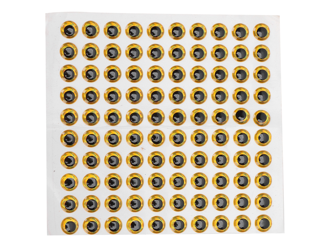 Olhos de Isca de Pesca 3d 9mm Ouro 100un