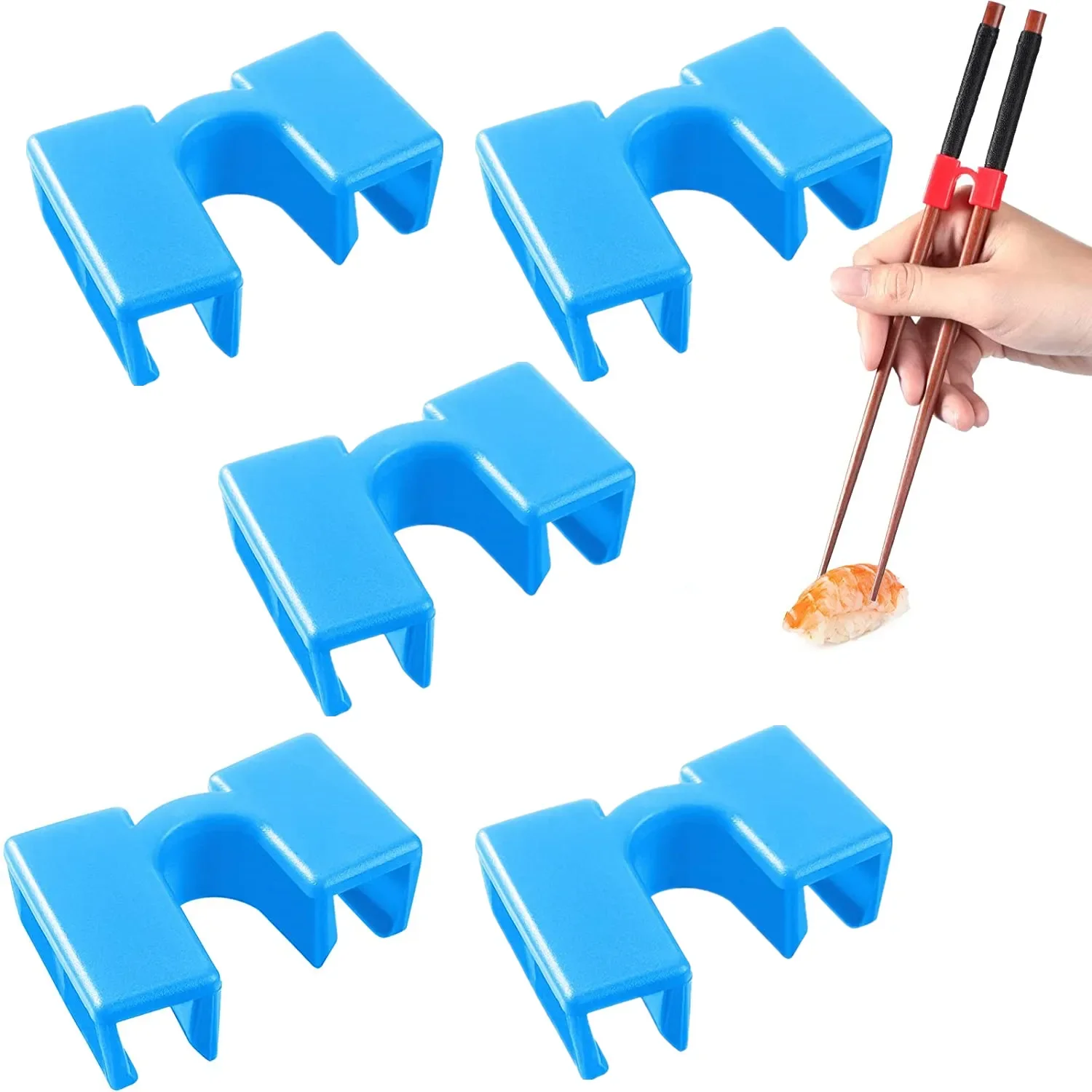 Conjunto de 5 Colheres Reutilizáveis com Conectores para Colheres MDUG (azul)