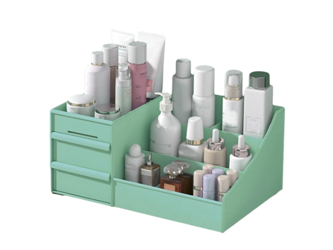 Organizador de Caixa de Armazenamento de Cosméticos para Mesa de Maquiagem com Gavetas para Penteadeira Bancada de Toucador Balcão de Banheiro Port