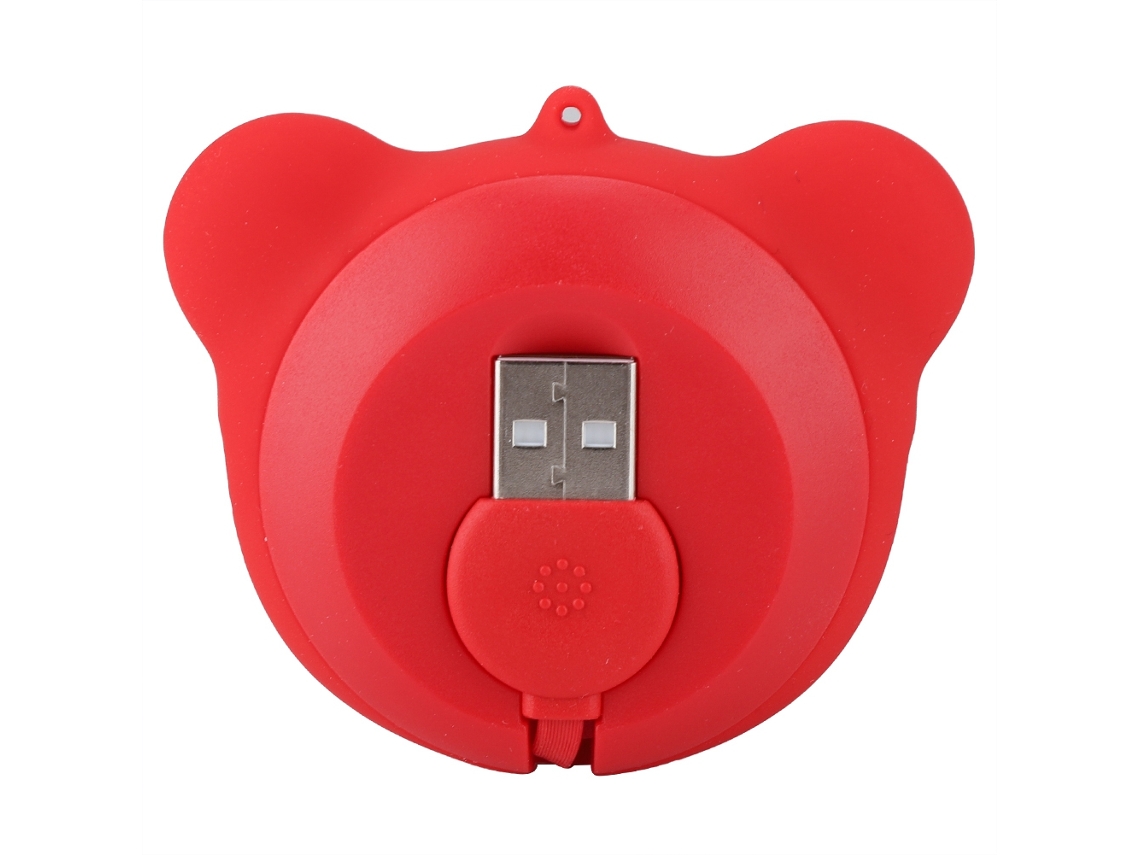 Cabo retrátil 3 em 1 vermelho, 100cm, 5V, 2.4A, com design animado