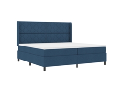 Conjunto 1 Cama Box Vidaxl Azul Tecido (200 X 200 Cm)
