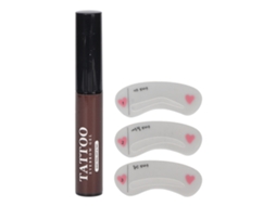 Gel De Cejas Tatuaje Impermeable Com Plantillas, 0.2oz, Cor Café Escuro, Peel Off, Duração Longa 3 Dias