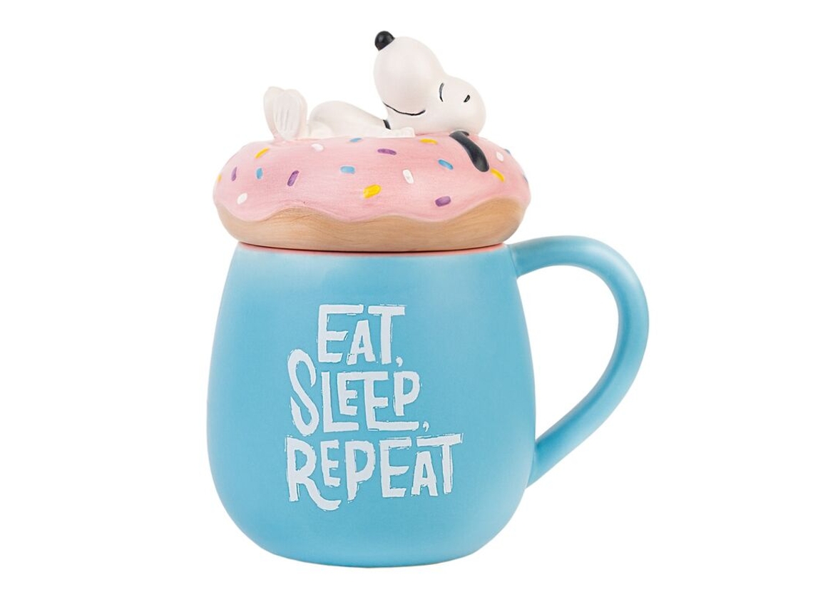 Caneca Snoopy Eat Sleep Repeat 3d 500ml