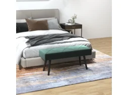 Banco Veludo X, Verde, 120kg, 100x36x45cm, Para Quarto.
