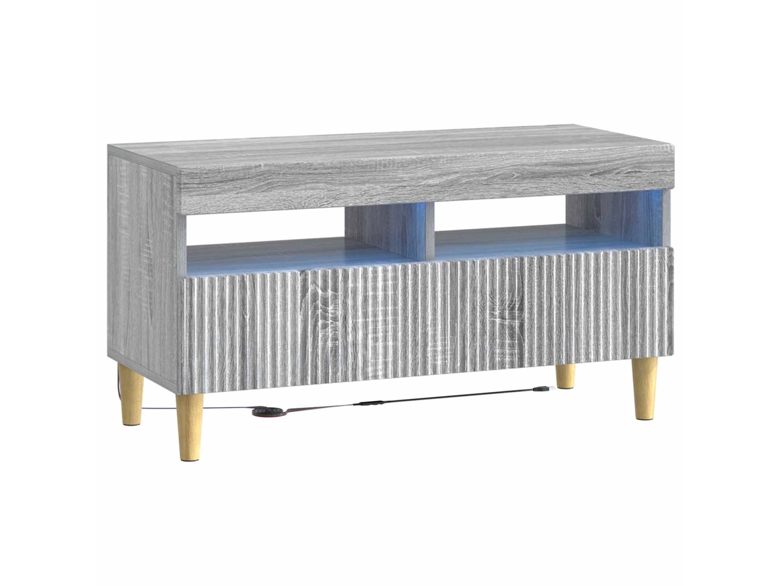 Vidaxl Gabinete De Tv Led Sonoma Cinzento Derivados De Madeira
