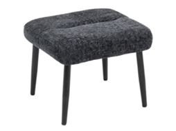 Puf Otomano Com Almofada Macia No Assento, Pés De Aço, Apoio Para Os Pés Com Tecido Chenille, 45 X 41 X 38 Cm, Cinza Escuro
