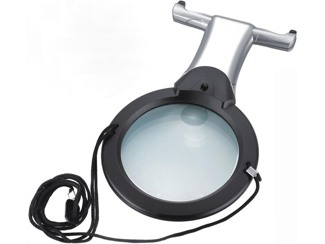 Lupa De Peito Com Lente Grande 2,5x E Lente Pequena 6x, Compatível Com Suporte Para Pescoço, Portátil, Para Escritório, Com 2 Luze Aquaforge