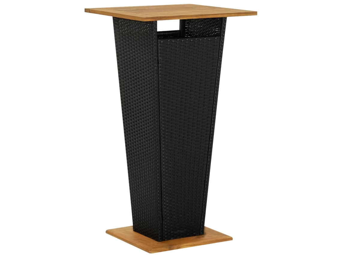 Bar Table, Bar Tables Vidaxl Preto Rattan / Vime (60 X 60 X 110 Cm)