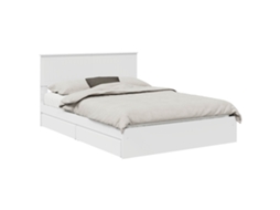 Conjunto 1 Cama Com Armazenamento Vidaxl Branco Derivados De Madeira (140 X 190 Cm)
