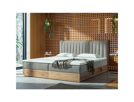 Cama Estofada Harmonica Craft AMBIHOME Melamina Cinzento (140x200cm)