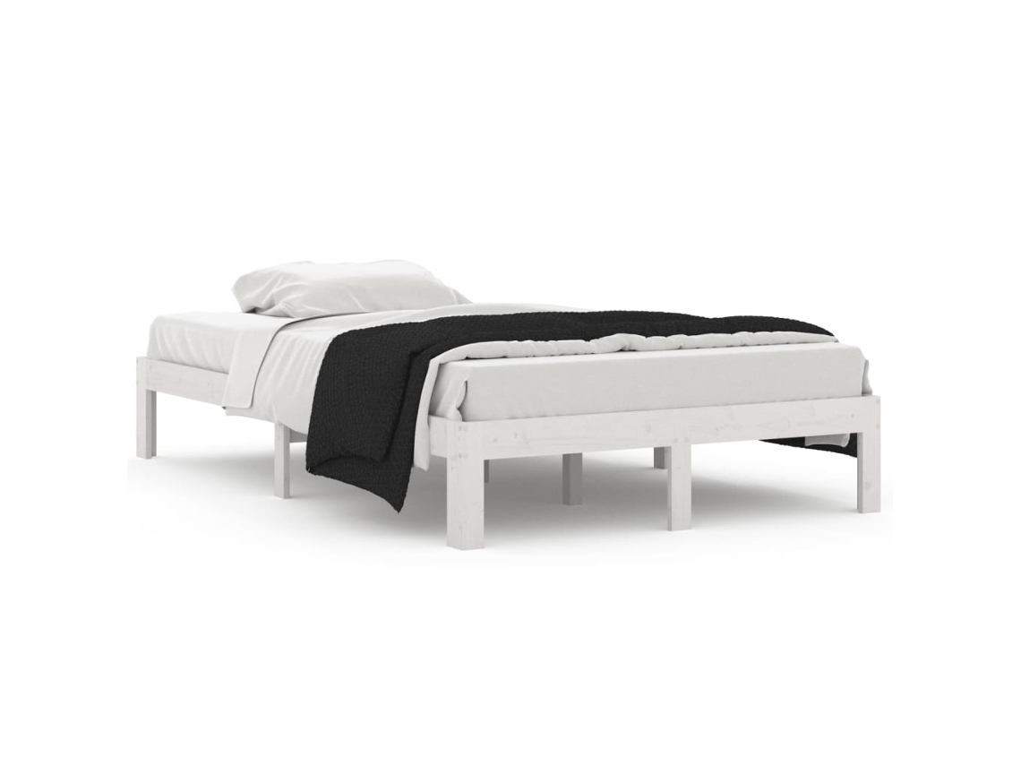 Bed Frame, Bed Frames Vidaxl Branco Madeira De Pinho (120 X 200 Cm)