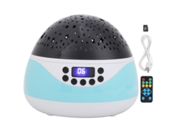 Ats luz Noturna com Controle Remoto Projetor Led com Tela Digital e Música para Crianças Azul