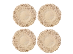 4 Peças Aplique De Madeira Redondo 10cm Para Decoração De Móveis Armários