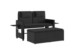 Garden Bench, Garden Benches Vidaxl Preto Rattan / Vime (n/a)