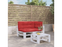 Vidaxl Almofadões De Paletes 3 Pcs Tecido Vermelho