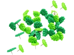 Conjunto de 30 Tachinhas de Resina Verde, ideais para fixar fotos, anúncios e decorar paredes em quadrados de cortiça.