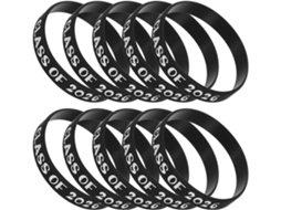 Conjunto de 10 pulseiras de silicone Veemoon para festas temáticas.