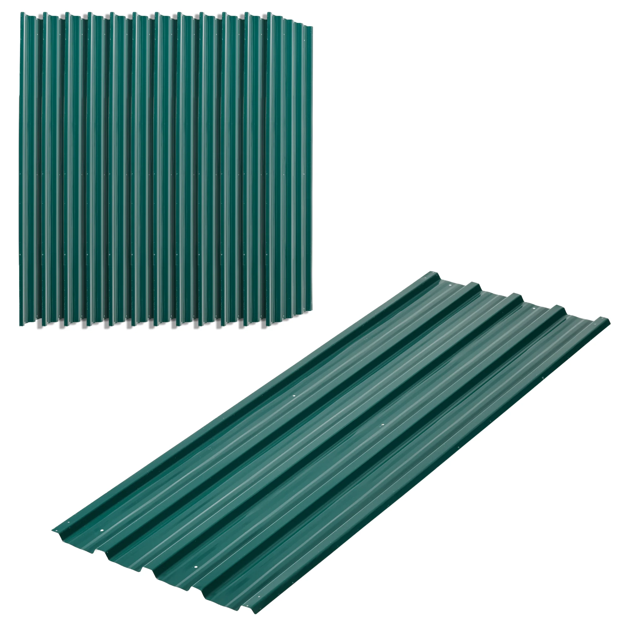 12 peças chapa trapezoidal 129x45cm 7m² galvanizada, perfil verde BTFORUS