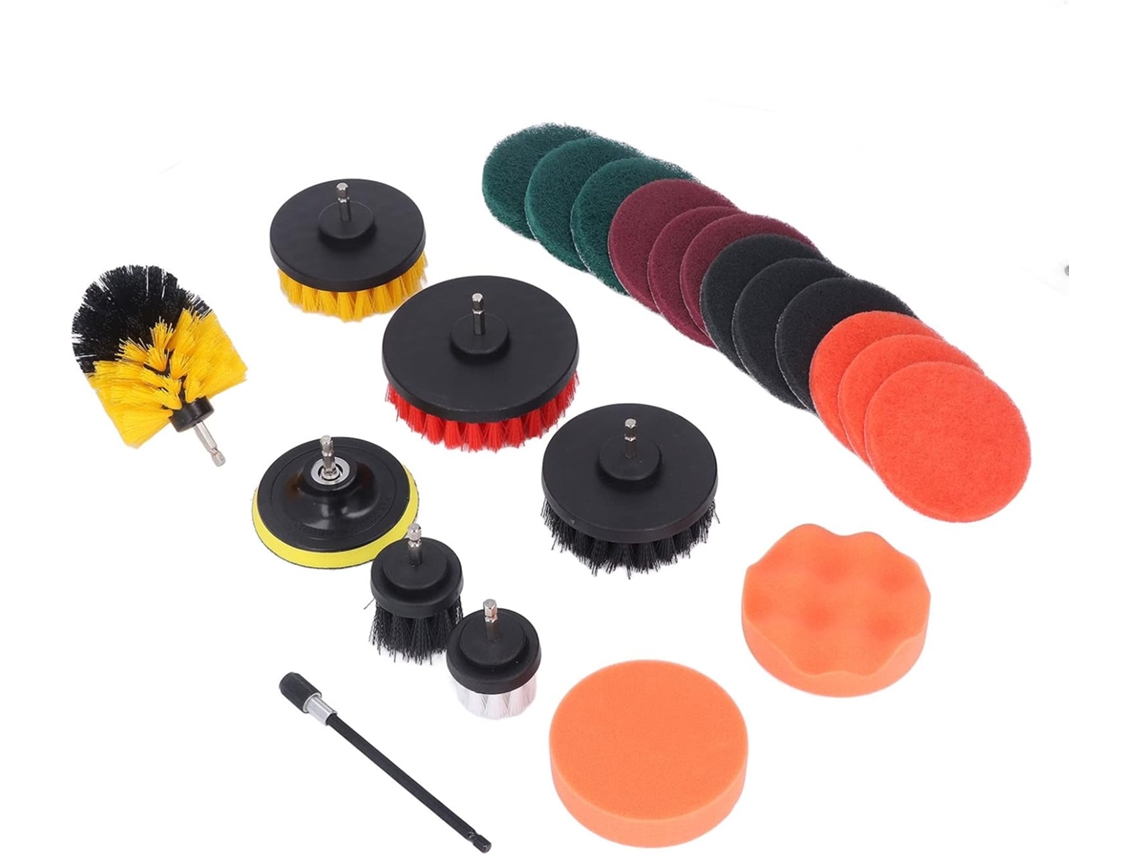Conjunto De 22 Peças Acessórios Para Furadeira, Incluindo Escovas De Nylon Para Limpeza Furadeiras 6, 12 Esponjas, 2 Discos