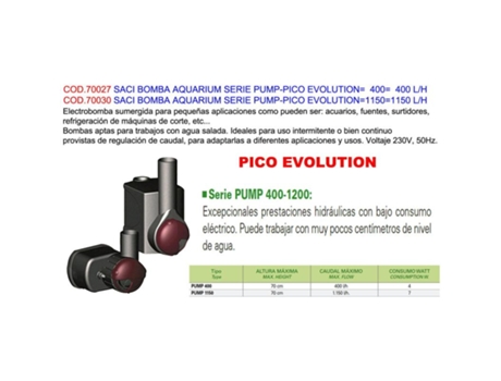 Hydor Bomba Centrífuga Pico Evolution 400 100 Gr
