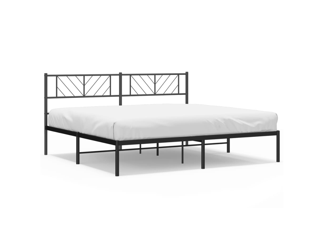 Metal Bed Frame, Metal Bed Frames Vidaxl Preto Aço (180 X 200 Cm)