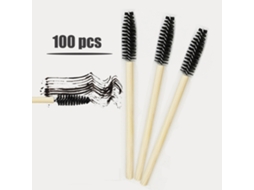 100 Brochas De Pestañas Desechables Con Mango De Madera