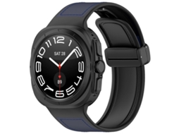 Pulseira De Couro De Silicone Com Fecho Dobrável Magnético Para Samsung Galaxy Watch Ultra 47mm