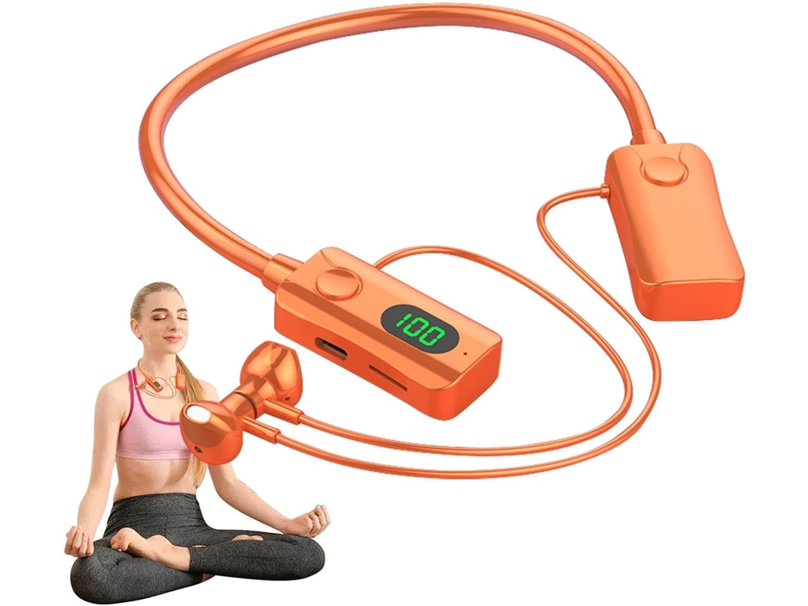 Auricolari Wireless Con Display Digitale Portatile Archetto Da Collo | Cuffie Sportive In Silicone Per Guida, Ciclismo