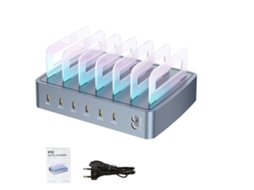 Carregador Rápido EOOCOO para Desktop, 6 Portas, 110-240v | EOOCOO