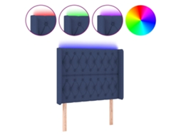 Led Headboard, Led Headboards Vidaxl Azul Tecido (93 X 16 X 118/128 Cm)