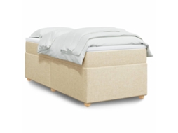 Vidaxl Cama Com Molas/colchão 80x200 Cm Tecido Cor Crème