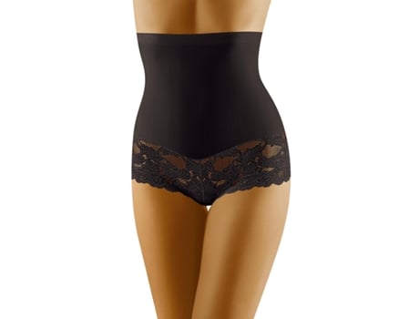 Slips de Mulher WOLBAR Hipster Corpete Alta Modelador Renda Preto (S)