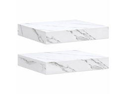 Conjunto de 2 Prateleiras de Parede em Mármore Branco MAISON EXCLUSIVE (23x23,5x4 cm)