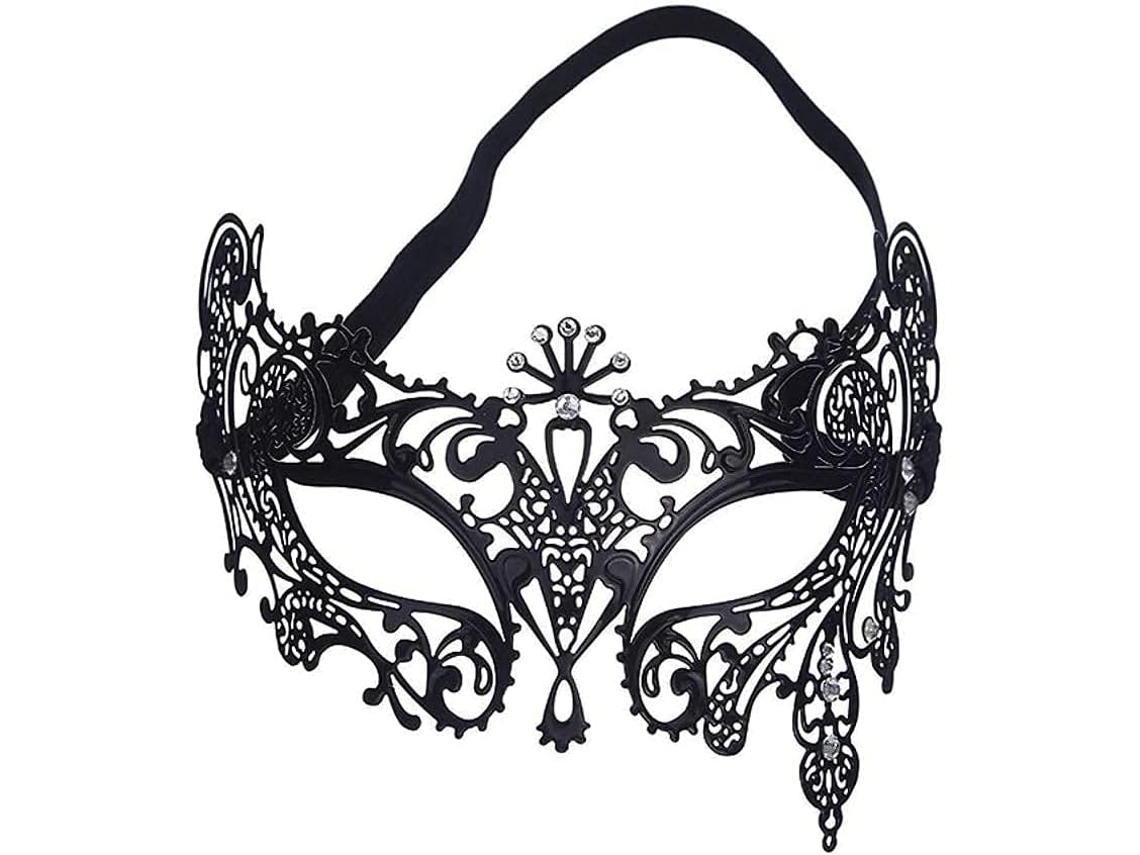 Máscara De Metal Preta Wolf Girl Máscara De Metal Acessórios Para Baile De Máscaras