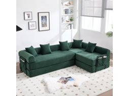 Sofá Modular De 4 Lugares - Com Arrumação, Funcionalidade Modular, Adequado Para Animais De Estimação - Esmeralda