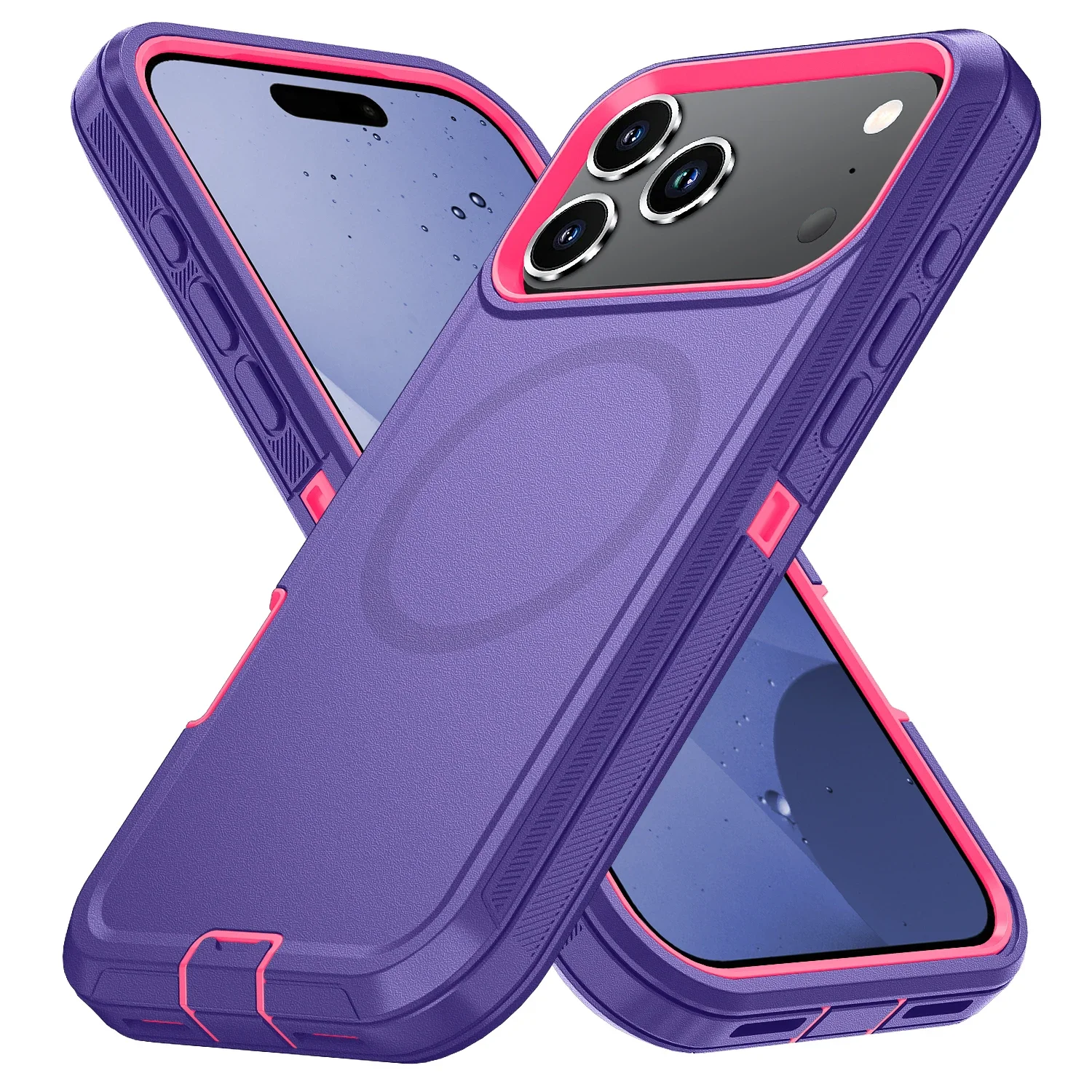 (roxo, Iphone 16 Pro) Capa Protetora Rígida Em Pctpu Com Função De Carregamento Magnético E Proteção Contra Quedas.