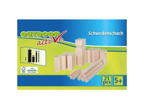 Outdoor Active Kubb Ajedrez Vikingo, 21 Piezas Vedes