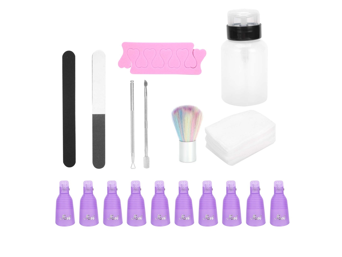 Kit De Ferramentas Para Remoção De Esmalte Em Gel Com Palhetas, Puxador De Cutículas, Lixa E Acessórios Profissionais