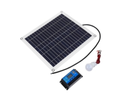 Painel Solar Monocristalino, Kit De Painel Solar, 2 Lâmpadas De 5w E Controlador Solar De 10a. Olysi Shop