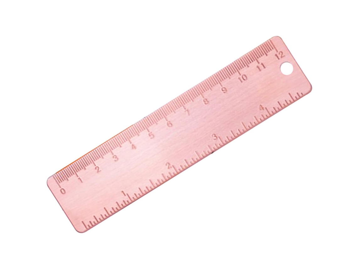 Régua De Metal Cobre 12cm Para Desenho E Atividades Ensino, Ferramenta Portátil Durável E Multifuncional Para Estudantes
