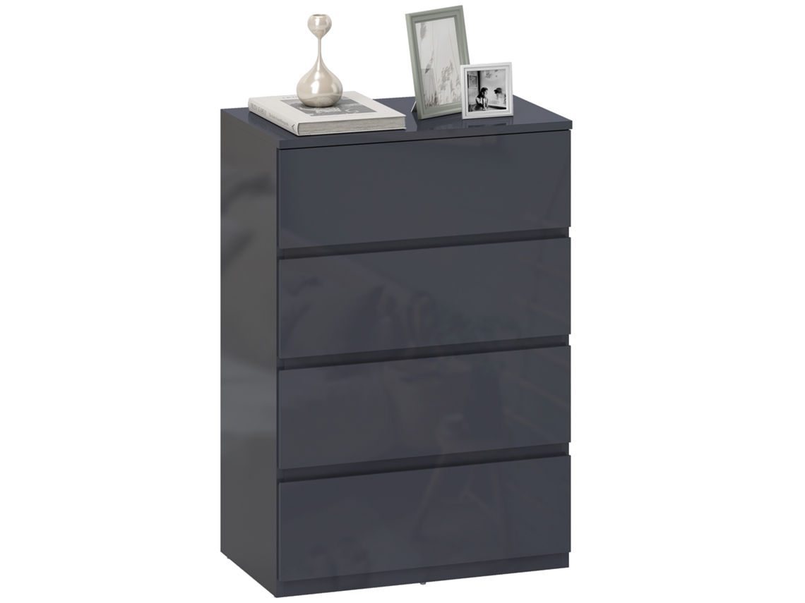 Cômoda de 4 gavetas com fechamento suave S/MARCA (55x34x80cm) cinza